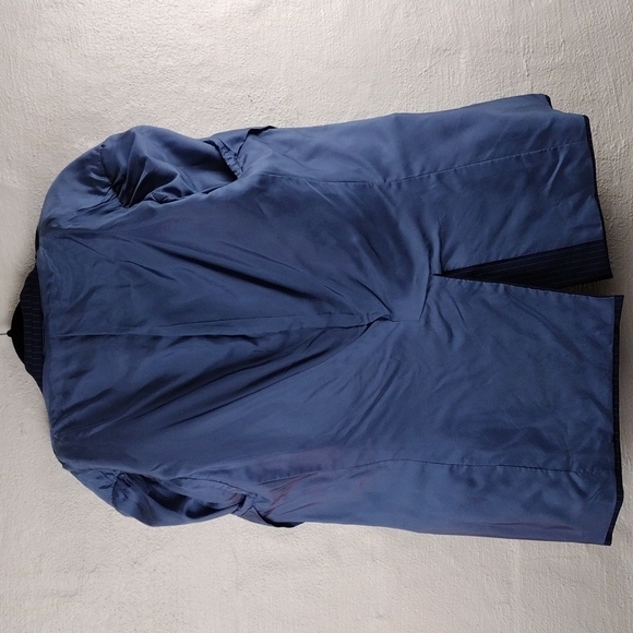 Coppley Navy Blue Pinstripe Wool One Notched Single-Breasted Classic Suit Jacket - Picture 6 of 14